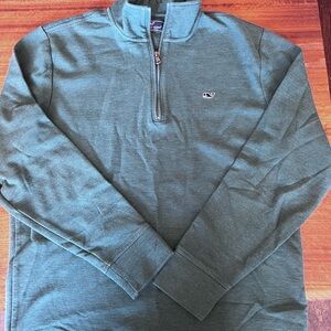 Vineyard Vines Men's Olive Zip-Up Sweater